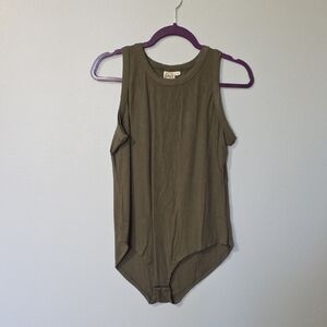 Olive Sleeveless Women's Bodysuit